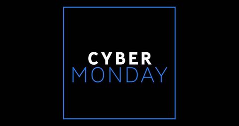 Cyber Monday Screen with Modern Blue and White Text Design - Download Free Stock Images Pikwizard.com