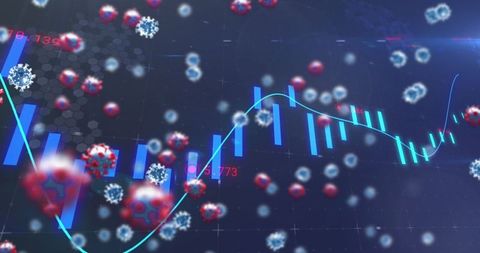 COVID-19 Cells and Financial Graph: Analyzing Pandemic Impact - Download Free Stock Images Pikwizard.com