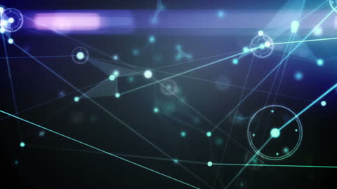 Futuristic Digital Network with Connecting Lines and Dots