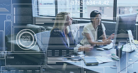 Business Team Analyzing Data Reports in Modern Office Environment