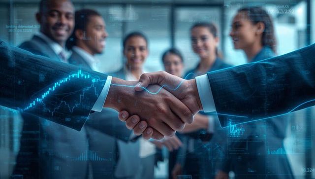 Business Partnership Agreement with Financial Growth Concept