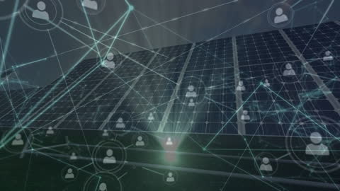 Digital Connectivity Interactive Solar Energy Technology Concept