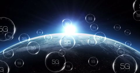 5G Network Overlay on Planetary Horizon - Download Free Stock Images Pikwizard.com