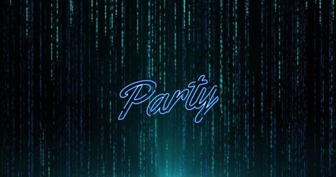 Neon Party Text with Digital Light Trails - Download Free Stock Images Pikwizard.com