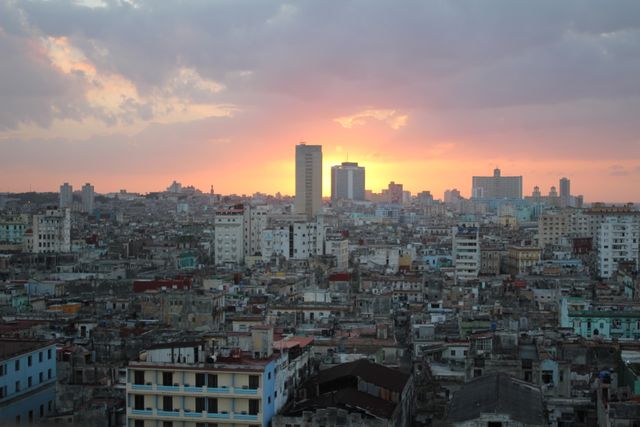 Vibrant City Skyline at Sunset with Highrise Buildings - Download Free Stock Photos Pikwizard.com
