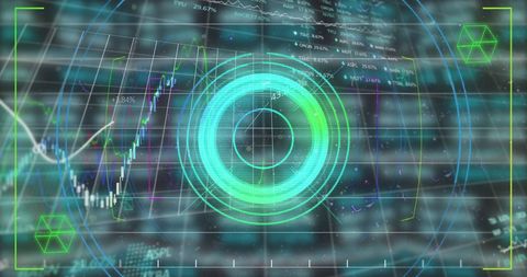 Digital Interface with Financial Data and Scanning Scope - Download Free Stock Images Pikwizard.com