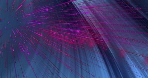 Futuristic neon light burst in digital space