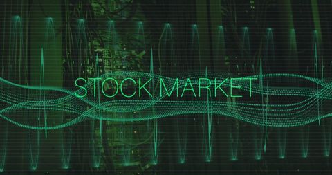 Digital Visualization of Stock Market Data in Green - Download Free Stock Images Pikwizard.com