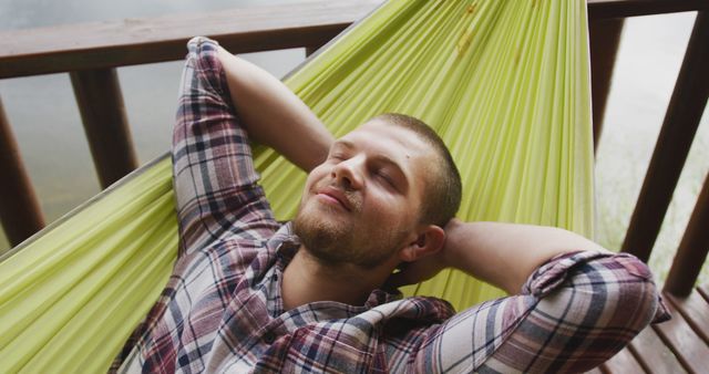 Relaxed Man Resting on Hammock with Nature Background - Download Free Stock Images Pikwizard.com