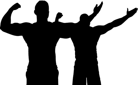 Silhouettes of men illustrating sport and lifestyle concepts