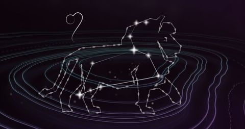 Leo Zodiac Sign in Cosmic Background with Glowing Stars - Download Free Stock Images Pikwizard.com