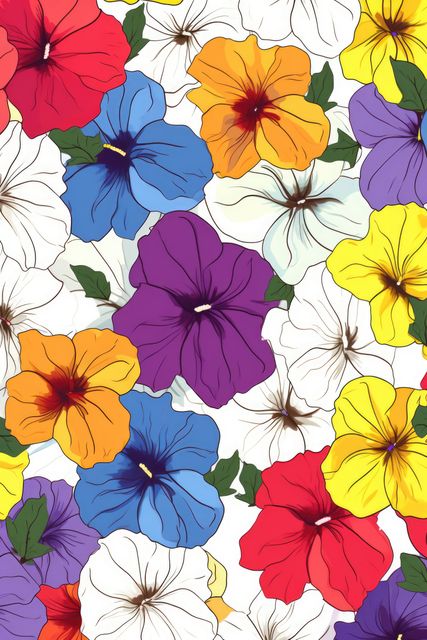 Multi coloured flowers on white background, created using generative ai technology - Download Free Stock Photos Pikwizard.com