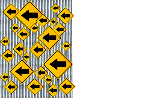 transparent arrangement of yellow directional road signs - Download Free Stock Videos Pikwizard.com