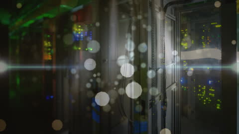 Data Center with Futuristic Light Effect Animation