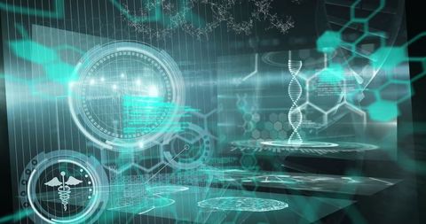 Digital interface with chemical formulas for scientific research