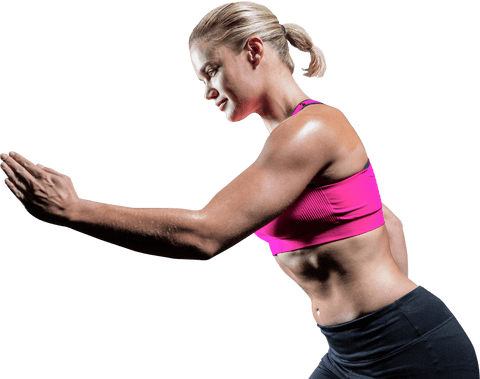 transparent female athlete running in pink sportswear, side view - Download Free Stock Videos Pikwizard.com