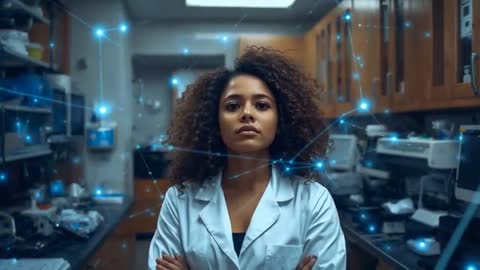 Scientist with AI Networks Unfolding Future of Technology