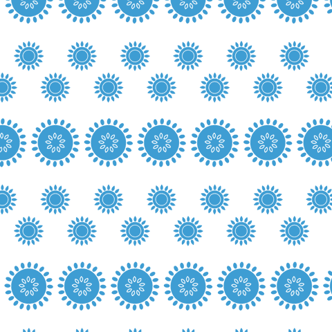 Blue rosettes pattern on transparent background for flexible design use