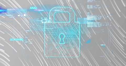 Digital Network Security Padlock and Data Processing Interface - Download Free Stock Images Pikwizard.com