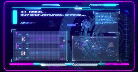 Futuristic Digital Interface Screen with Data Processing - Download Free Stock Images Pikwizard.com