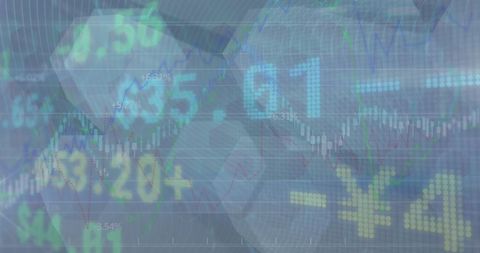 Abstract financial data visuals on digital interface
