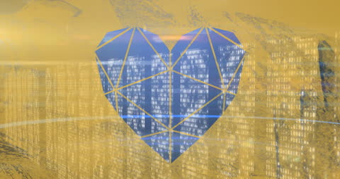 Digital Heart with Binary Code Global Business Dynamic