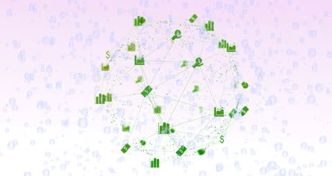 Abstract Digital Network With Business Icons
