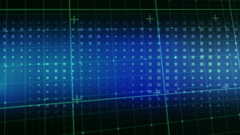 Digital Grid with Glowing Data Visualization