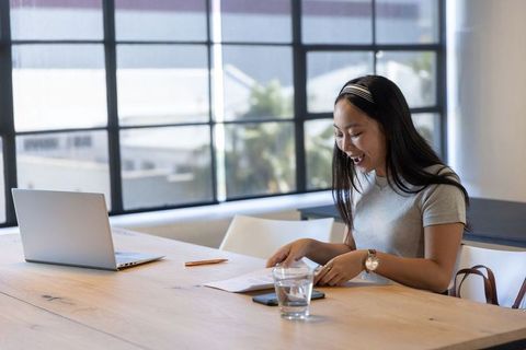 Business Woman Enthusiastic During Office Meeting