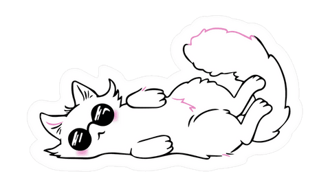 playful white cartoon cat with sunglasses on transparent background - Download Free Stock Videos Pikwizard.com
