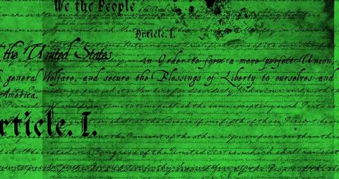 Digital US Constitution Text Against Vibrant Green Background - Download Free Stock Images Pikwizard.com