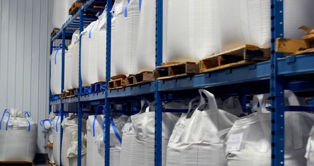 Packed Goods Organized on High Rack in Modern Warehouse - Download Free Stock Images Pikwizard.com