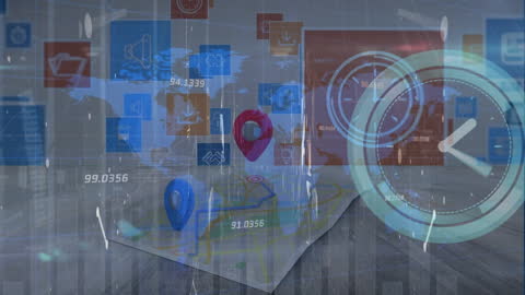 Digital Clock Overlay with Data and Technology