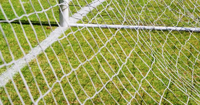 Soccer Goal Net Close-Up on Green Field - Download Free Stock Images Pikwizard.com