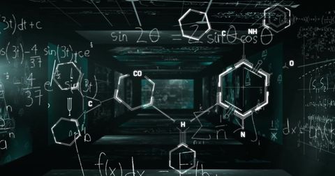 Complex Chemistry Diagrams and Math Equations Interface - Download Free Stock Images Pikwizard.com