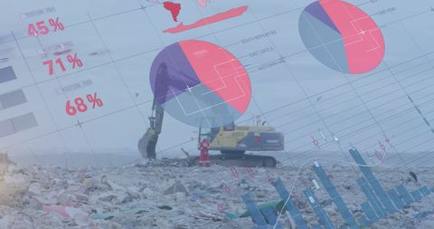 Environmental Impact Excavator Amidst Financial Data