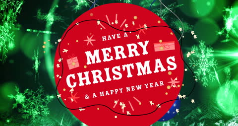 Festive Animation with Christmas Greetings on Joyful Background