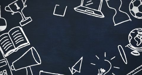 Chalkboard Background with Education Icons Art - Download Free Stock Images Pikwizard.com