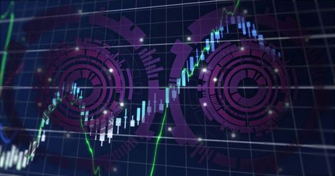 Futuristic Data Visualization with Trading Analytics and Cutting-Edge Interface