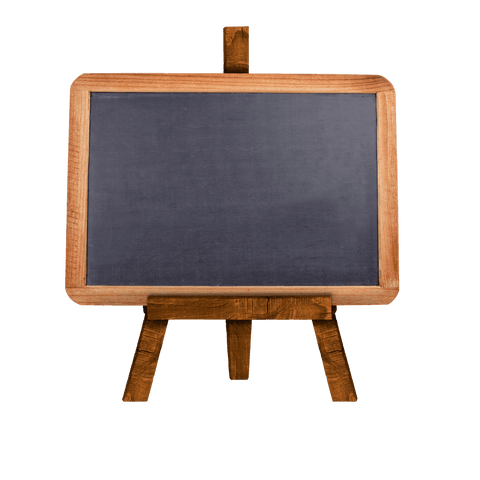 Blank Blackboard on Stand with Transparent Background