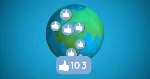 Global Engagement and Social Media Influence with Like Icons - Download Free Stock Images Pikwizard.com