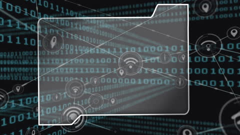 Digital Technology Frame with Binary Code Overlay