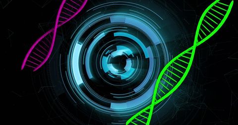 Digital DNA Interface for Biotechnology Research - Download Free Stock Images Pikwizard.com