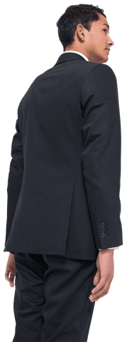 Smiling biracial businessman with confident expression on transparent background