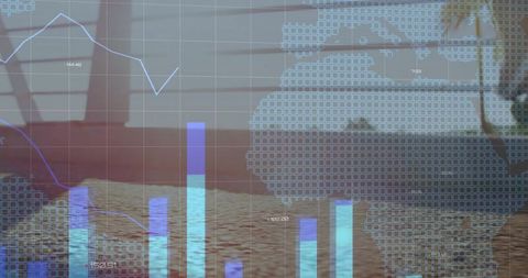 Digital analytics overlay projecting data visualizations onto modern living room