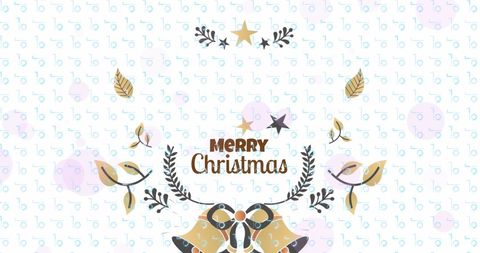Merry Christmas Text with Festive Decorations and Bells - Download Free Stock Images Pikwizard.com