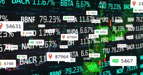 Digital Financial Data Display with Social Media Stats