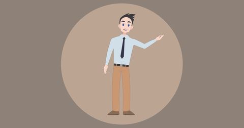 Businessman Icon Presenting Against Brown Backdrop - Download Free Stock Images Pikwizard.com