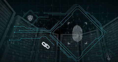 Biometric Security Fingerprint Technology Over Data Center - Download Free Stock Images Pikwizard.com