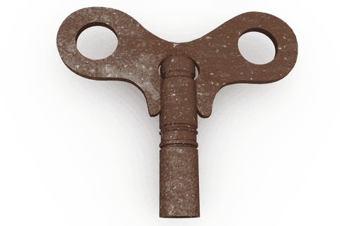 transparent close up of rustic winding key with dual holes - Download Free Stock Videos Pikwizard.com